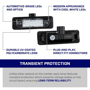 Ford Mustang License Plate Lights - Rear - FORM Lighting - LED - Cool White - 2010
